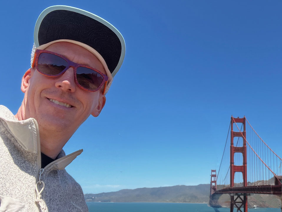 Preston Thomas at Golden Gate Bridge, in San Francisco