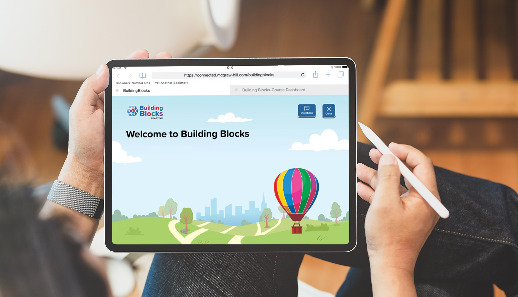 Welcome screen for McGraw-Hill Building Blocks Adaptiven