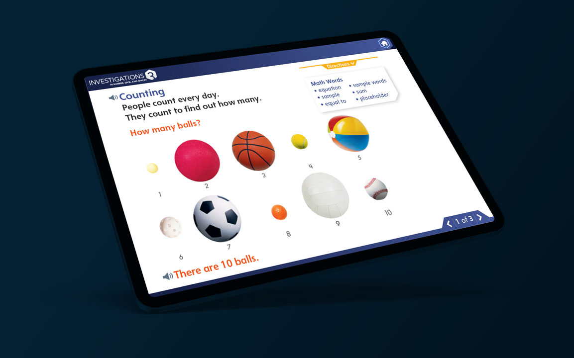 Math Words and Ideas user-interface design, wireframing and prototyping.