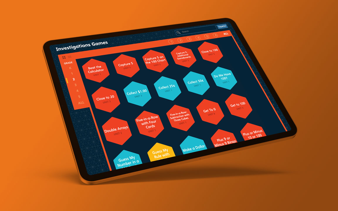 Math Words and Ideas user-interface design, wireframing and prototyping.