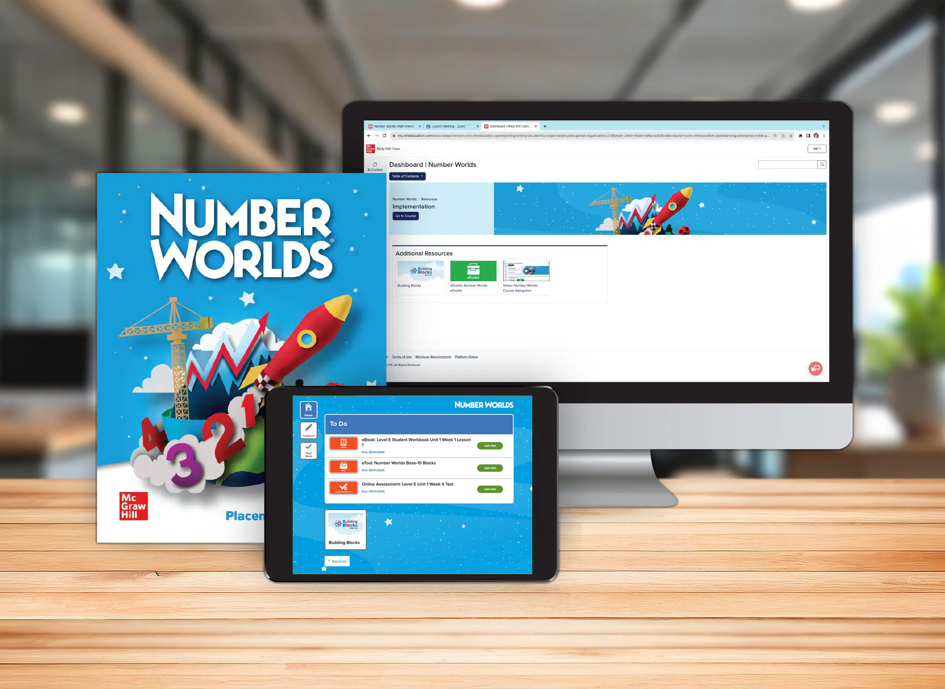 McGraw-Hill Number Worlds student workbook, ebook, and adaptive learning