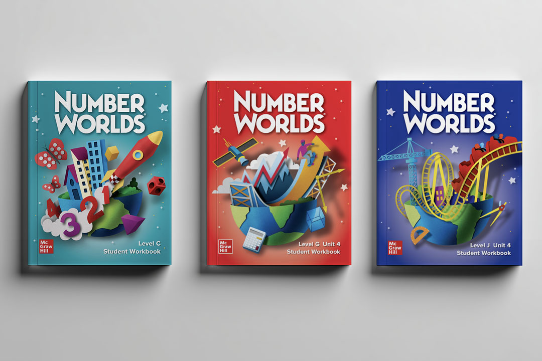 Number Worlds Visual Design, covers