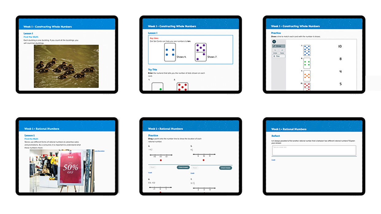 Number Worlds ebook, design system